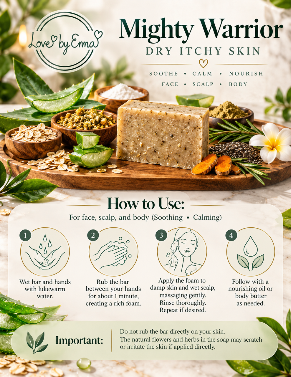 Mighty Warrior Itchy Skin & Scalp Soothing Bar