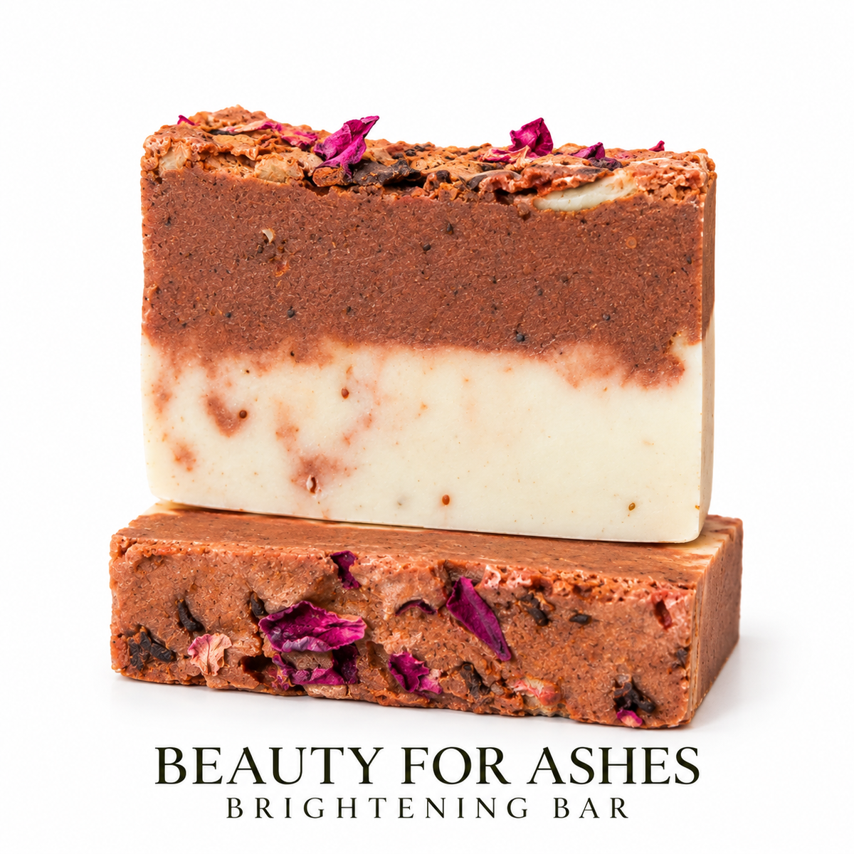 Beauty For Ashes Brightening Soap Bar by LOVEBYEMMASKINCARE, showcasing a smooth, white cleansing bar with brightening properties.