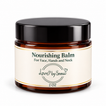 LOVEBYEMMASKINCARE nourishing balm for face, neck, and hands in a jar with cream texture and clean packaging.