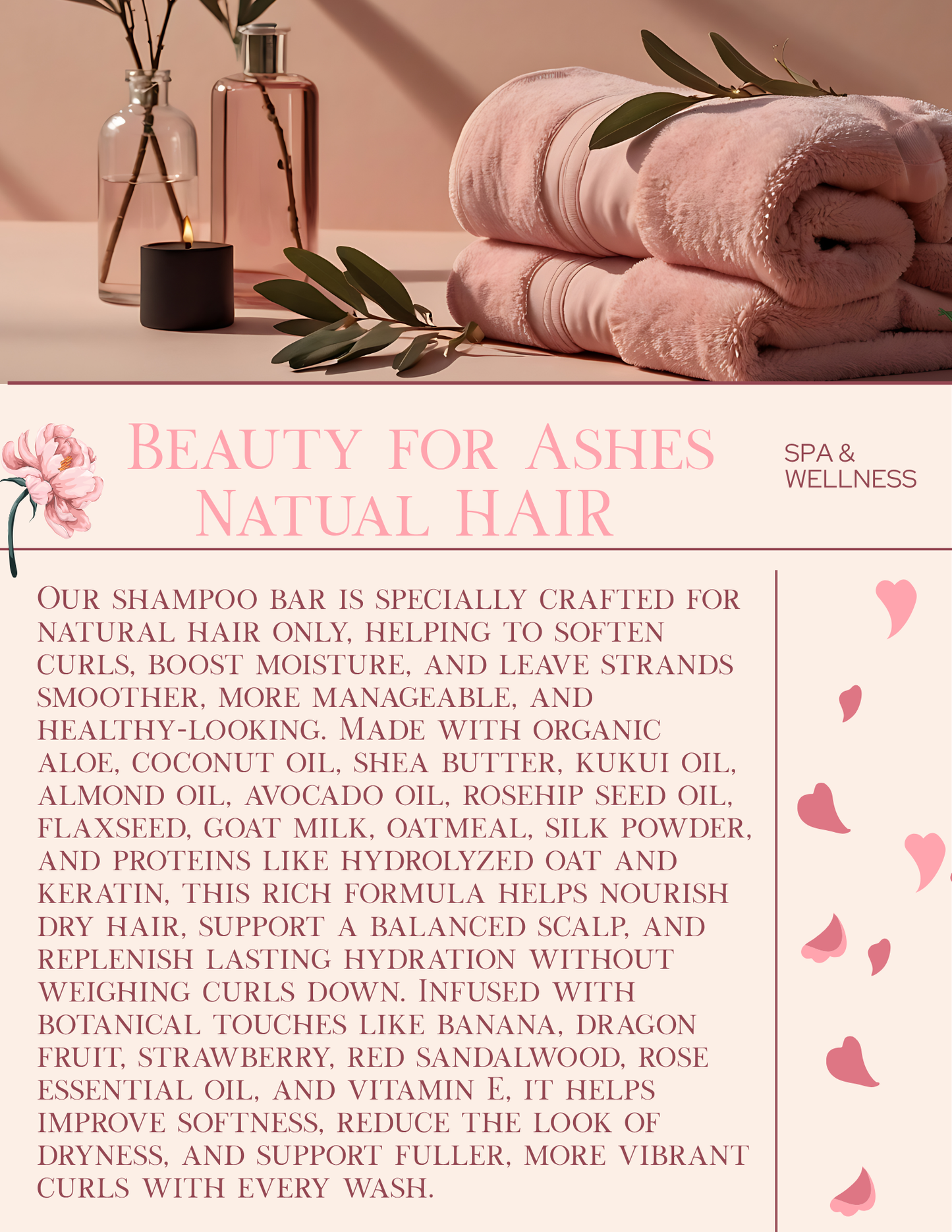Beauty for Ashes Shampoo Bars |Strawberry and Rose (Natural Hair Only)