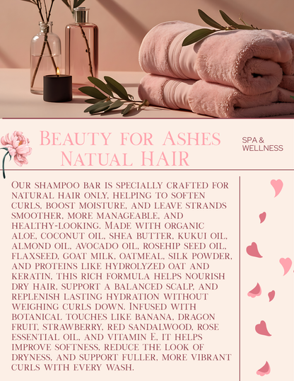 Beauty for Ashes Shampoo Bars |Strawberry and Rose (Natural Hair Only)