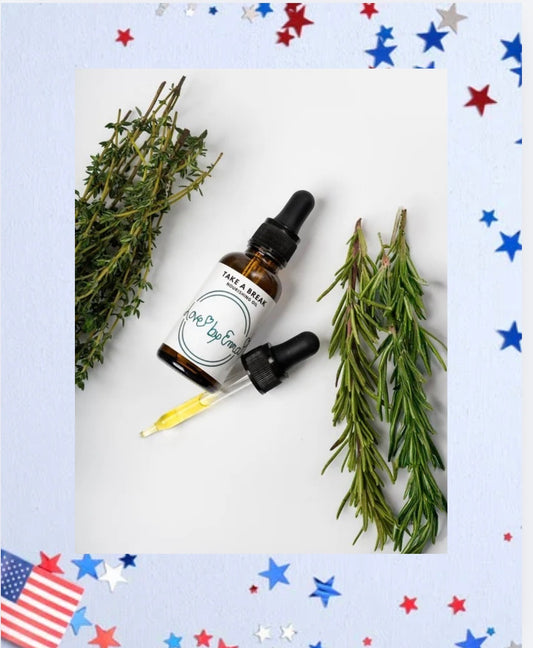 "Take a Break nourishing oil for face, scalp, and body by My Store, 1oz bottle, suitable for dry and oily skin types."