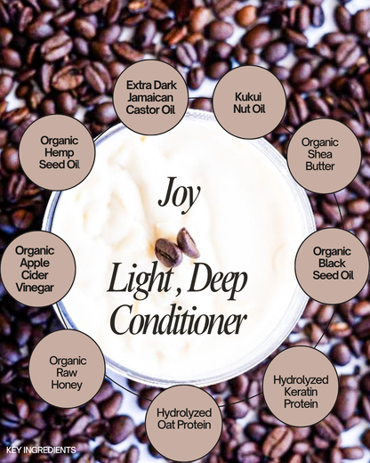 Joy Coffee and Vanilla light Deep Conditioner 8oz | Natural Hair Only