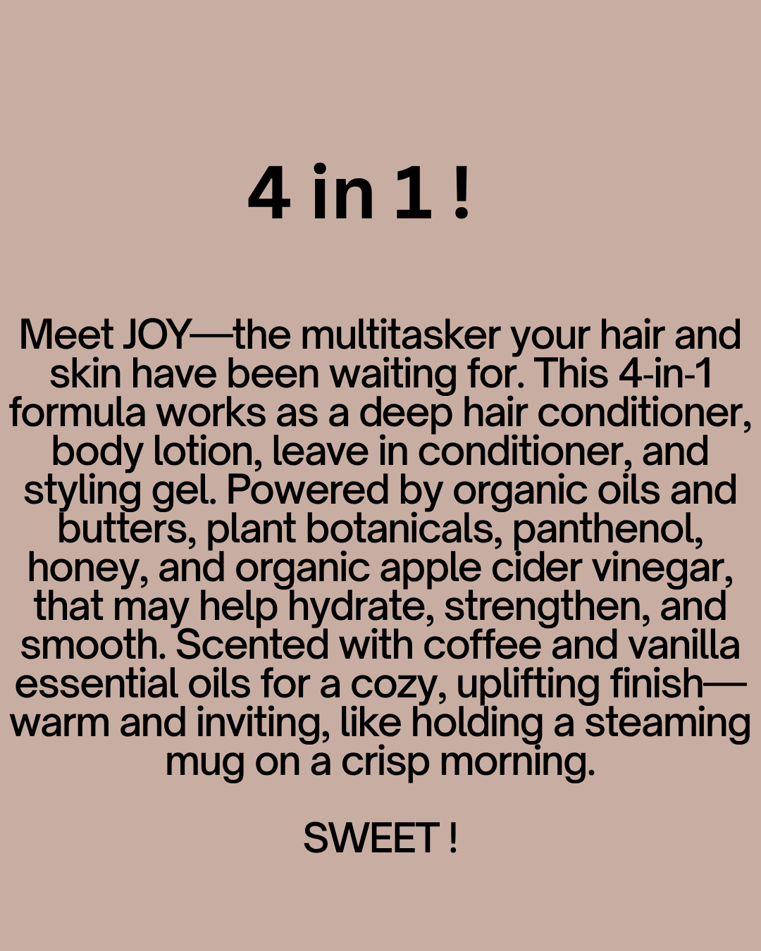 Joy Coffee and Vanilla light Deep Conditioner 8oz | Natural Hair Only