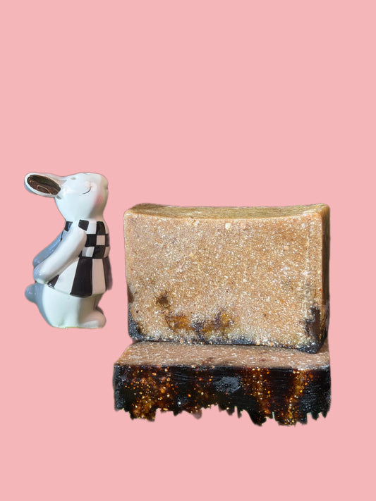 Mighty Warrior soap bar from My Store with a bold warrior design embossed on a white soap bar.