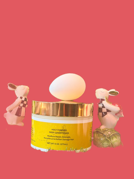 LOVEBYEMMASKINCARE Holy Forever Deep Conditioner for damaged hair, 8oz, visibly creamy formula in a jar