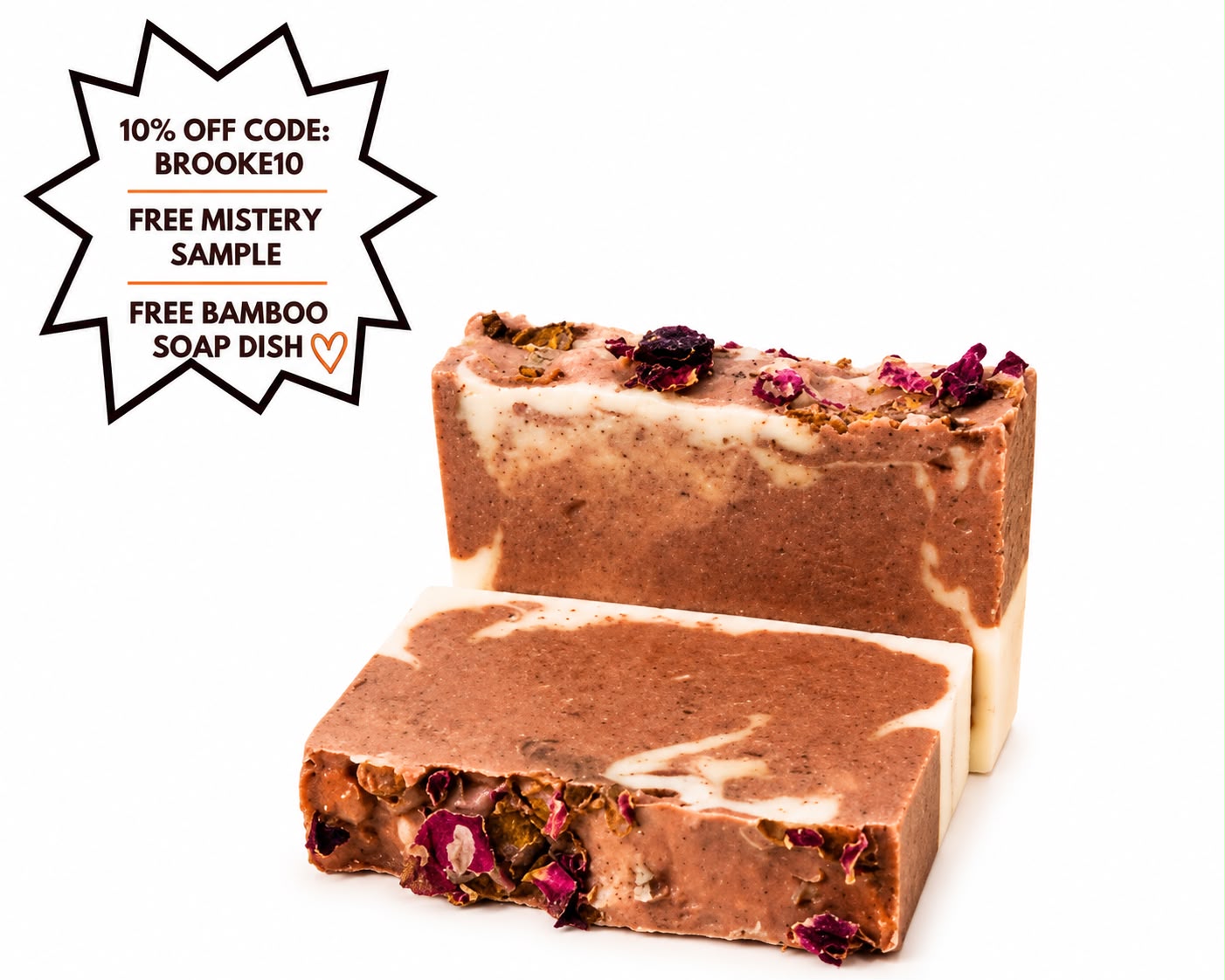 Beauty For Ashes natural lactic acid brightening soap bar with rose petals and strawberry, makeup removal bar