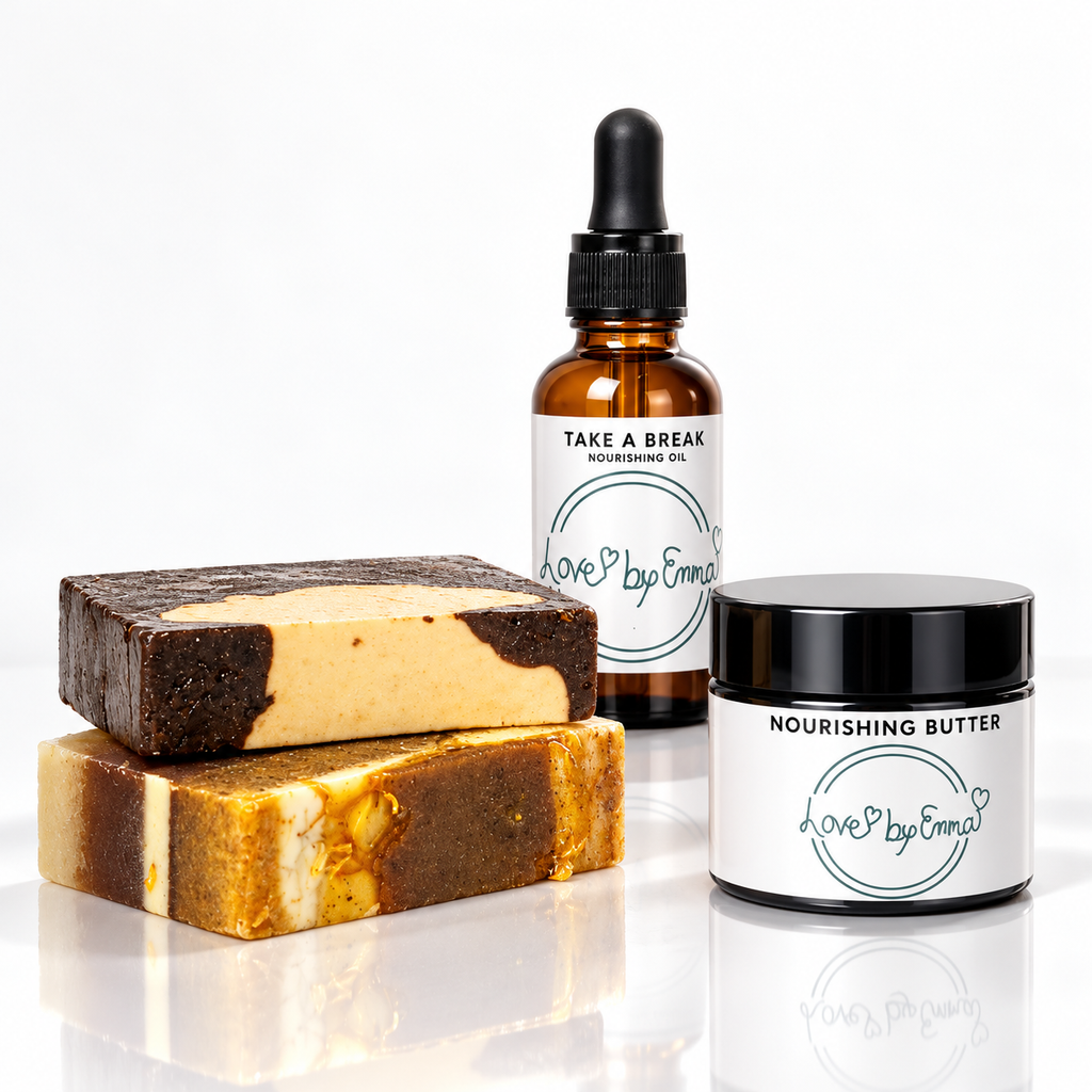 Ageless Grace Nourishing Set soap bar by LOVEBYEMMASKINCARE with natural ingredients and elegant packaging design.