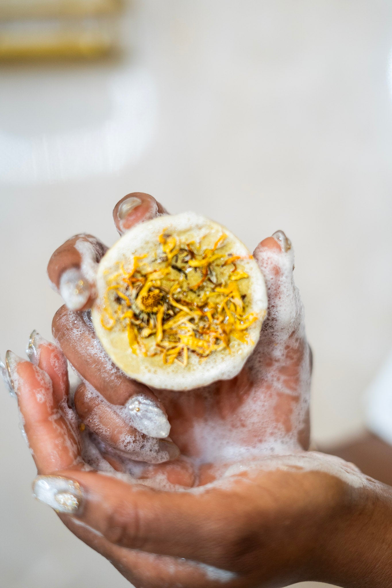 Holy Forever shampoo bar by My Store for severely damaged hair, shown as a compact, natural soap-like shampoo bar.