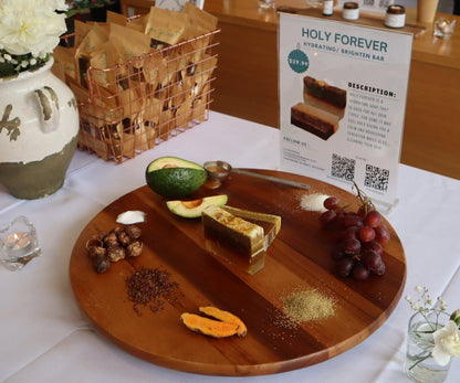 Holy Forever Honey Hydrating Bar soap, a 3-in-1 face, hair, and body brightening and moisturizing soap bar.