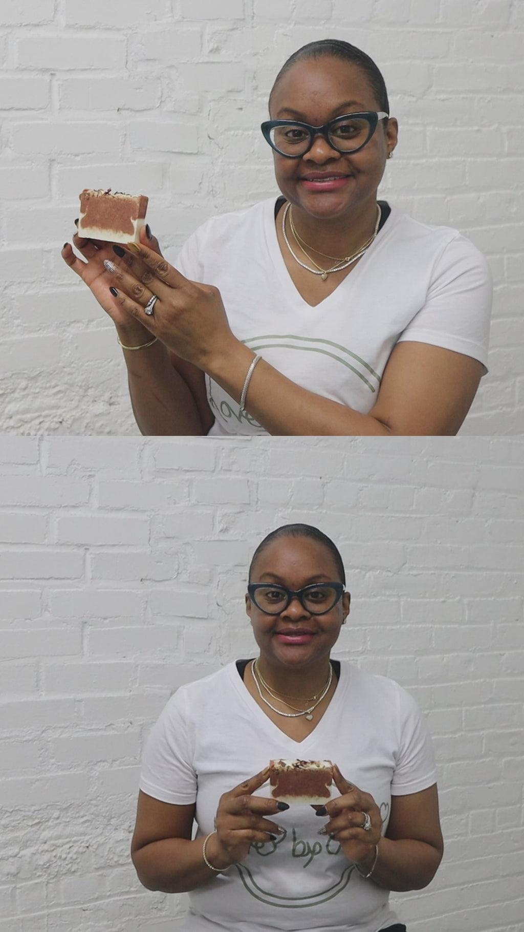 Video of Emma showing the Beauty For Ashes brightening bar